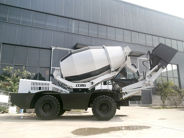 China New Ltmg Diesel with Lift Self Loading Swing Drum Mixer Concrete Machine